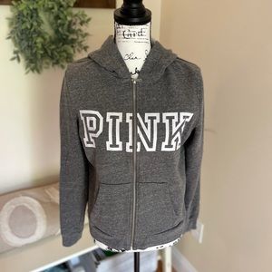 Gray Victoria’s Secret Pink Zip Up Hoodie